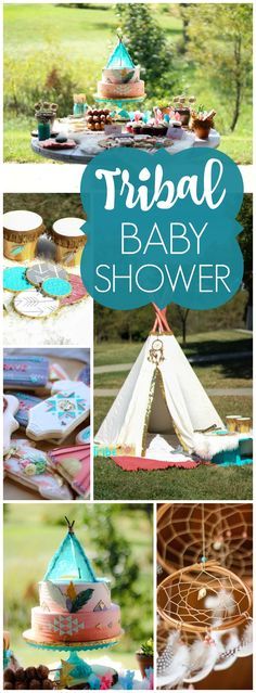 This tribal baby shower celebrates their Native American heritage! See more party ideas at CatchMyParty.com! Boho Brunch, Dreamcatcher Baby, Ideas Baby Shower, American Baby, Boho Party, Shower Bebe, Shower Themes, Native American Heritage, Baby 2