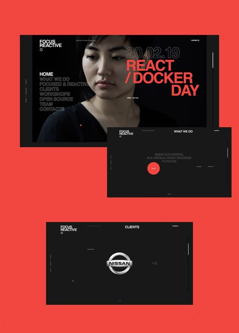 Focus Reactive on Behance Ppt Ideas, Black Website, Brutalism Architecture, Ui Design Website, 3d Studio, Web Inspiration, Web Layout Design, Minimal Web Design, Professional Growth