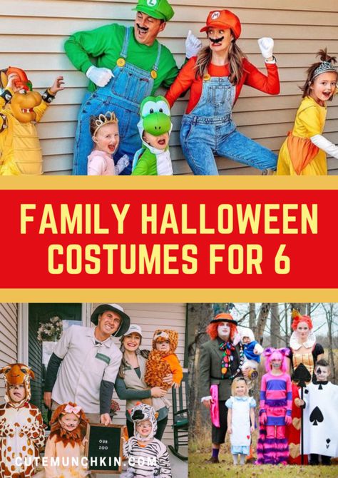 Best Family Halloween Costumes for 6 Halloween Costume Ideas For Family Of 6, Family Of 5 Halloween Costumes Mario, Costumes For Family Of 5 Halloween, 6 Family Halloween Costumes, Family Costumes Family Of 5, Halloween Costume For Siblings, Multi Family Halloween Costumes, 6 Person Family Halloween Costumes, Whole Family Halloween Costumes