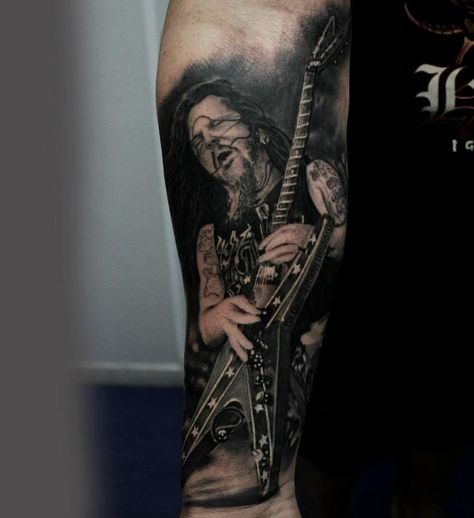 Dimebag Darrell Tattoo, Dimebag Darrel, Underarm Tattoo, Pantera Band, Vinnie Paul, Rob Halford, Meat Smoker, Dimebag Darrell, Shape Tattoo