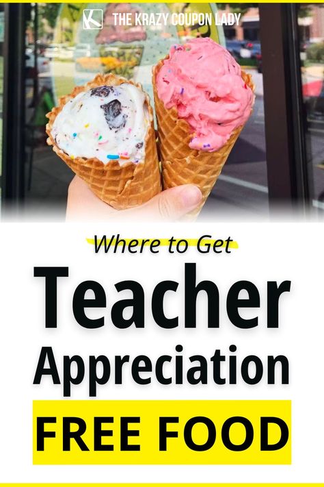 Where to Get Teacher Appreciation Week Free Food Deals Teacher Appreciation Lunches, Teacher Appreciation Gifts Non Food, Teacher Appreciation Theme Days, Free Staff Appreciation Ideas, Teacher Appreciation Dinner Ideas, Teacher Appreciation Breakfast Bar, Teacher Appreciation Meals, Free Teacher Appreciation Ideas, Teacher Appreciation Week Themes 2024