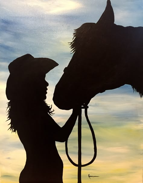 Cute Horse Paintings Easy, Horse Silhouette Painting, Shadow Painting Ideas, Easy Horse Painting, Painting Horses, Horse Canvas Painting, Shadow Painting, Horse Paintings, Horse Canvas