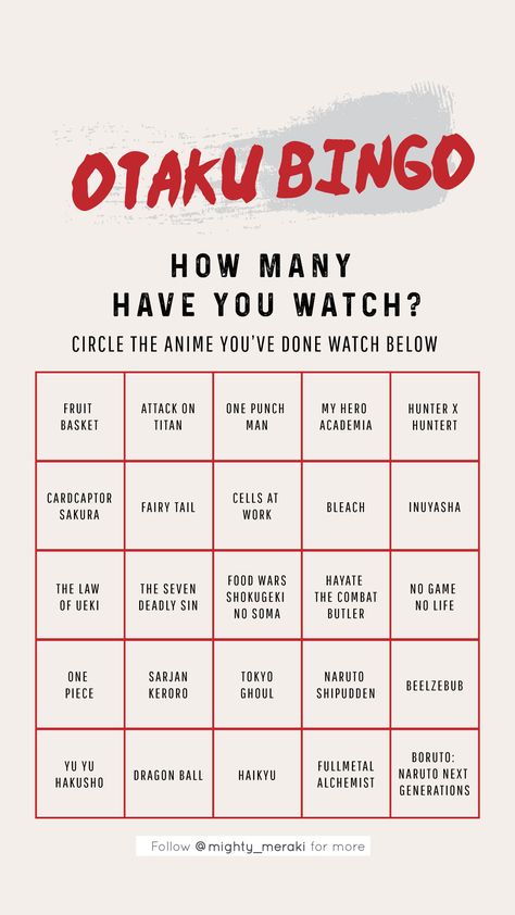 Bingo Template Instagram, Anime Bingo, Aesthetic Insta Story Template, Anime Checklist, Insta Story Template, Love Bingo, Anime Watch List, Template Anime, Anime Watchlist