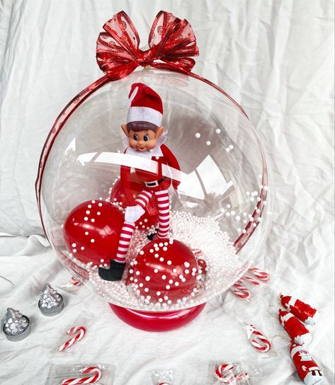 Christmas Balloons Ideas, Bobo Balloon Gift Ideas, Chocolate Balloon, Stuffed Balloon Ideas, Christmas Balloon Gift, Xmas Balloon Ideas, Christmas Balloon Ideas, Christmas Bobo Balloons, Christmas Bobo Balloon Ideas