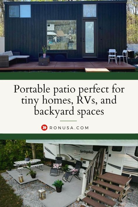 Portable Deck Patio, Temporary Deck For Renters, Temporary Patio Ideas, Temporary Deck, Easy Diy Deck, Temporary Patio, Portable Deck, Patio Decking, Porch Entrance