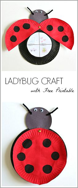 Paper Plate Ladybug Craft Inspired by Eric Carle's The Grouch Ladybug (with FREE printable)~ Buggy and Buddy Ladybug Project, Book Diy Crafts, Diy Crafts Kids, Ladybug Craft, Grouchy Ladybug, Bugs Preschool, Ladybug Crafts, Bug Crafts, Book Diy