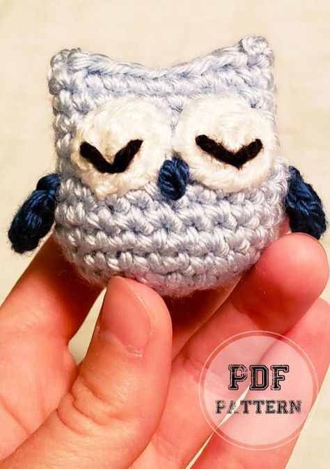 Owl Keychain Crochet Pattern Free, Tiny Owl Crochet Pattern Free, Mini Owl Crochet Pattern, Owl Crochet Pattern Free, Amigurumi Owl, Owl Crochet, Crochet Owls, Owl Crochet Patterns, Owl Keychain