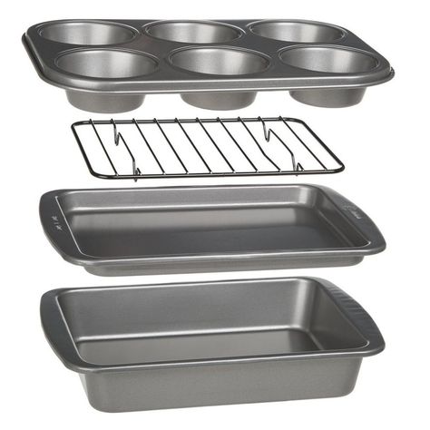 The Coolest RV Kitchen Gadgets & Accessories | RV Inspiration Safest Cookware, Bakeware Storage, Countertop Oven, Rv Kitchen, Cozy Meals, Bakeware Set, Toaster Oven, Cooking Utensils, Baking Pans