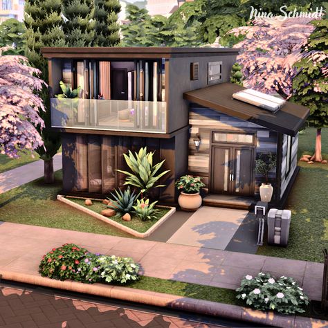 Gamer House, Sims 4 Loft, Sims 4 Modern House, Lotes The Sims 4, Small House Blueprints, The Sims 4 Lots, San Myshuno, Sims 4 Speed Build, 3d House Plans