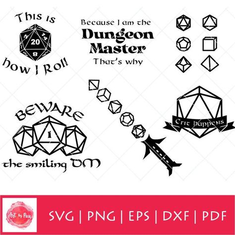 Dungeons and Dragons SVG PNG Dxf Eps D&D Svg Cut File D20 Dungeon Master Svg Clip Art Beware the Smiling DM Svg Crit Happens Svg - Etsy Dungeons And Dragons Svg, Om Art, Svg Clip Art, Dragon Party, D&d Dungeons And Dragons, Dungeon Master, Cricut Creations, Cricut Projects Vinyl, Free Svg