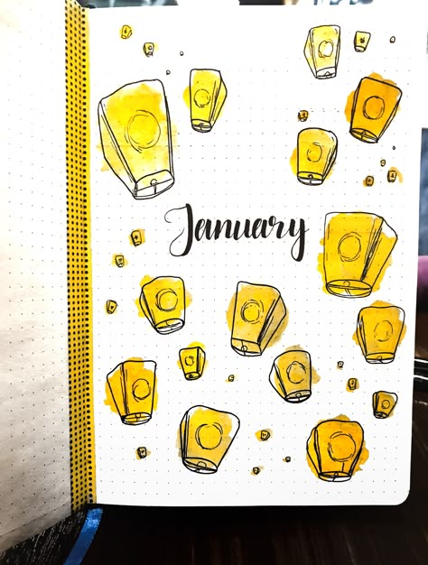 Floating lantern theme Floating Lantern Drawing, Bujo Lantern Theme, Lantern Doodle, Bullet Journal Ideas Templates, Bullet Journal Cover Ideas, Bullet Journal Paper, Bulletin Journal Ideas, Bullet Planner, Diy Journal Books