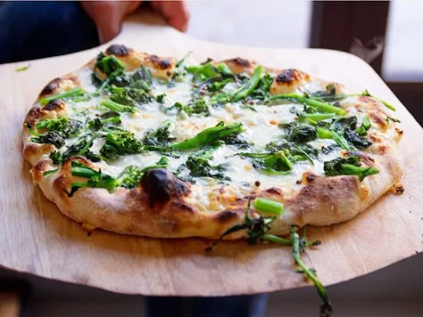 Jim Lahey's No Knead Pizza Dough Recipe Chili Pizza, No Knead Pizza Dough, Jim Lahey, Pizza Calzones, Recipes Pizza, Broccoli Rabe, Pizza Dough Recipe, Baking Stone, No Knead