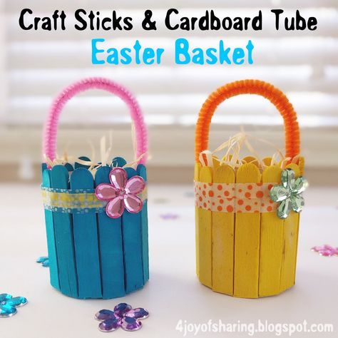 Simple And Easy Easter Basket Craft For Kids #EasterCraft #KidsCraft #RecycledCrafts Flower Art Projects, Preschool Popsicle, Projects For Preschool, Easter Basket Craft, Easter Basket Crafts, Easter Crafts Preschool, Airplane Crafts, Easter Arts And Crafts, Basket Crafts