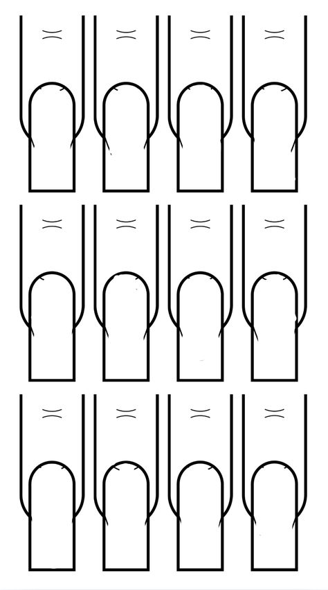 Stiletto Nail Template, How To Draw Nails, Nails Drawing Sketch, Nail Template Free Printable, Nail Art Practice Sheet, Procreate Templates, Printable Nail Art Templates, Practice Drawing Shapes, Nails Drawing