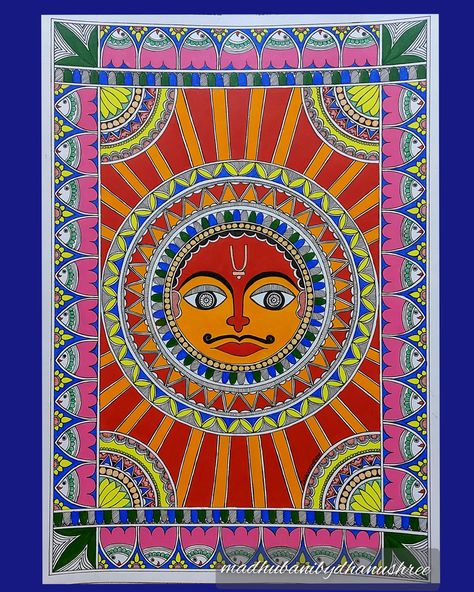 A3 size Acrylic Paint on Ivory Sheet Hand Painted 🎨 Painting On Ivory Sheet, Madhubani Motifs, Mithila Art, Pichwai Painting, Kalamkari Painting, Pichwai Paintings, Mandala Art Lesson, Madhubani Art, Painting Classes