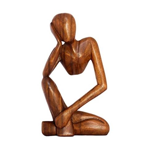 Wooden Art Statue. follow-@homes_comfort . . . . . . #woodart #newdelhi #luxury #luxuryhomes #architecture #newconcept #interiorinspo #instadecor #beautiful #india #homedesign #designboom #architect #outdoor #interiorlovers #instadesign #delhidiaries #stylediaries #followforfollow #bedroomdecor #hotel #interioraddict #likes4likes #resorts #classic #art #table #wood #love #sidetable Thinking Statue, Thinking Man Statue, Raphaelite Paintings, Basement Patio, Man Home Decor, Outdoor Interior, Cabin Office, Hallway Foyer, Thinking Man