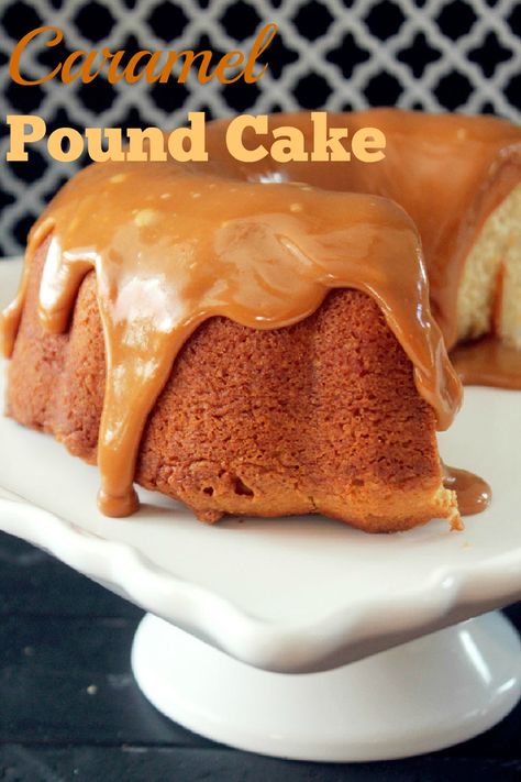 Thanksgiving Bites, Caramel Pound Cake Recipe, Caramel Pound Cake, Carmel Cake, Cream Cheese Bundt Cake, Peanut Butter Sheet Cake, Pumpkin Bundt Cake, Pound Cake Recipe, Caramel Frosting