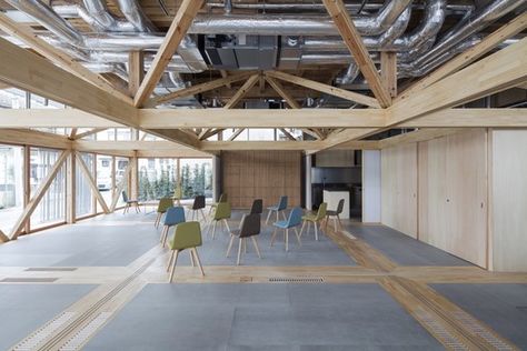 Gallery of Substrate Factory Ayase / Aki Hamada Architects - 4 Space Truss, Moving Walls, Facade Panel, Inside Garden, Sliding Wall, Wood Magazine, Japanese Architect, Community Space, Residential House