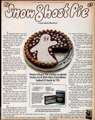 Vintage Halloween Recipes, Hershey Cocoa, Pie Day, Pastry Shells, Chocolate Pies, Retro Ads, Retro Recipes, Old Recipes, A Ghost