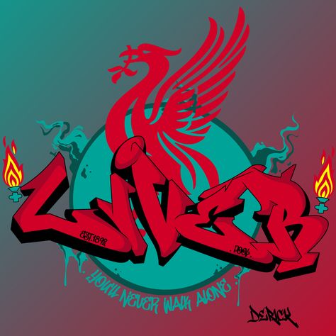 art of the Liverpool FC in graffiti style Sports Sculpture, Graffiti Doodles, Graffiti Characters, Graffiti Styles, Liverpool Fc, Graffiti Art, Liverpool, Graffiti, Star Wars