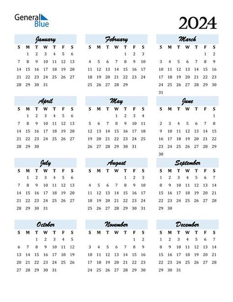 Blue Calendar, Yearly Calendar Template, Printable Yearly Calendar, Excel Calendar Template, Calendar Examples, Excel Calendar, Editable Calendar, Microsoft Word Document, Printable Calendars