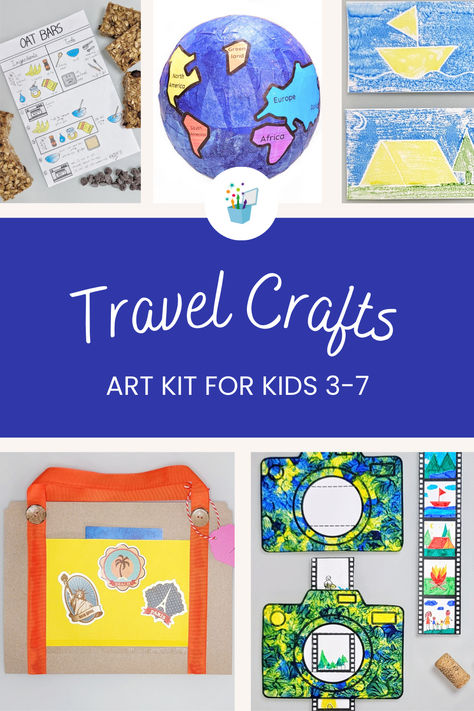 Make memories and get creative together with your child with our Travel themed art box! Our activities are specially designed for children ages 3-7 🎨 Suitcase Activities For Preschool, Travel Eyfs Activities, Global Passport Preschool Theme, Travel Theme Activities For Preschoolers, Preschool Travel Theme, Travel Around The World Crafts For Kids, Travel Crafts Preschool, Travel Preschool Activities, Travel Crafts For Kids