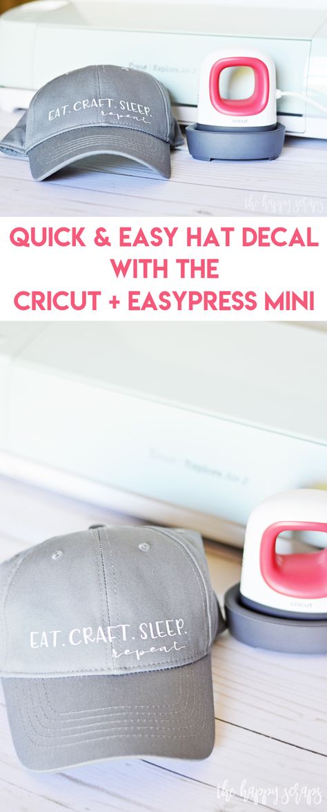 The Cricut EasyPress Mini is the key to getting this Quick & Easy Hat Decal project done! You'll have your design cut and applied in no time! Cricut Iron On Vinyl, Cricut Access, Cricut Projects Beginner, Circuit Projects, Cricut Explore Air, Diy Hat, Diy Cricut, Cricut Tutorials, Iron On Vinyl