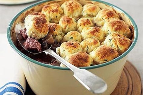 Warm up with this hearty casserole - a Taste.com.au member favourite! Apple Casserole, Pork Apple, Hearty Casseroles, Beef Casserole Recipes, Slow Cooked Beef, Dumpling Recipe, Beef Casserole, Beef Dishes, Meat Dishes