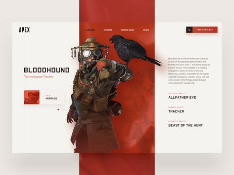 Apex Legends by Rafał Staromłyński Report Dashboard, Desain Ux, Web Design Websites, Graphic Design Infographic, Portfolio Web Design, Apex Legends, Arte Inspo, Web Layout, Website Inspiration