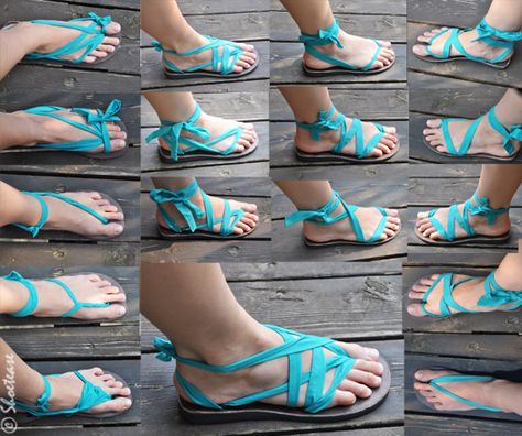 Ribbon Sandals, Xero Shoes, Diy Sandals, High Heels Classy, Shoe Making, Crochet Shoes, Diy Shoes, Cheap Fashion, Shoes And Boots