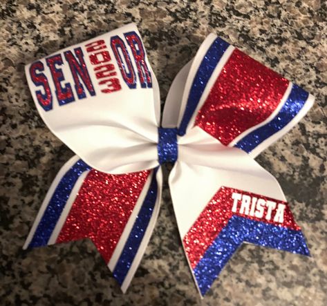 Senior bow with outlined text, Senior cheer bow with year, custom senior bow, senior cheerleader bow, senior night bow, senior gift, senior by lovelydesignsbyL on Etsy Senior Bows Cheerleading, Senior Bows, Cheerleading Workouts, Senior Cheerleader, Custom Cheer Bows, Varsity Cheer, Cheer Hair Bows, Glitter Cheer Bow, School Cheer