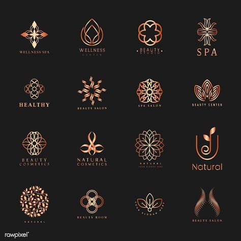 Set of spa and beauty logo vector | premium image by rawpixel.com / Aew Spa Logo Design, Massage Logo, Logos Photography, Logos Vintage, Logos Retro, Spa Logo, Eyelash Logo, Modern Business Cards Design, Cosmetic Logo