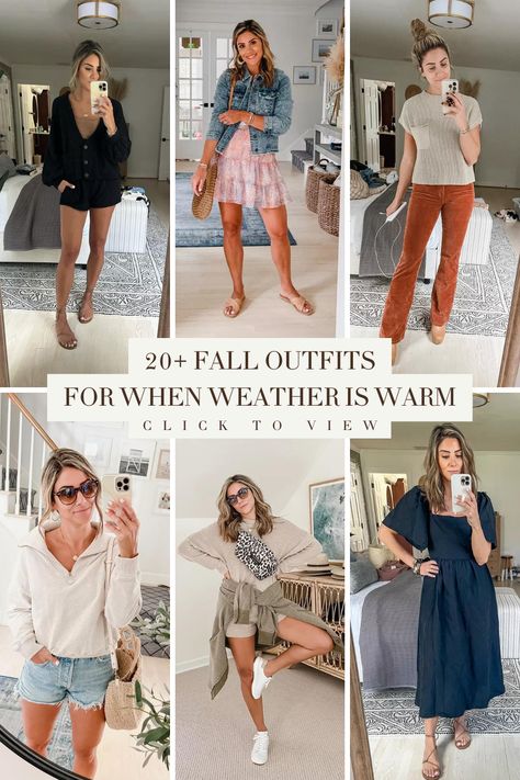 Fall In Hot Weather Outfits, Cute Florida Fall Outfits, Thanksgiving Outfits For Hot Weather, Fall Clothes For Hot Weather, Thanksgiving Outfit For Warm Weather, Cute Fall Outfits Warm Weather, Casual Fall Outfits Warm Weather, Fall Outfits Warm Weather Casual, Fall Outfits In Warm Weather