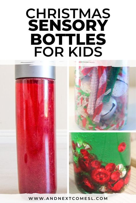 Looking for Christmas sensory bottle ideas for babies, toddlers, and preschool aged kids? Get inspired by these beautiful calm down bottles and calming jars for Christmas and then make one of your own with jingle bells, confetti, glitter - the possibilities are endless. #christmassensorybottles #sensorybottles #calmingbottles #calmdownbottles #christmas Christmas Sensory Bottles, Sensory Bottle Ideas, Calming Jars, Sensory Bottles For Toddlers, Sensory Bottles Preschool, Calming Bottle, Calming Jar, Calm Down Kit, Christmas Sensory