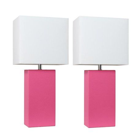 Elegant Designs 2 Pack Modern Leather Table Lamps with White Fabric Shades, Blue - Walmart.com Leather Table, Preppy Bedroom, Pink Lamp, Pink Table Lamp, College Dorm Room Decor, Preppy Room Decor, Preppy Room, Table Lamp Wood, Room Redo