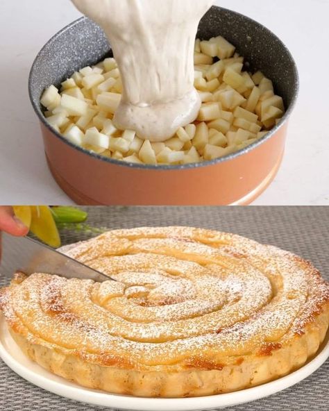 Cream Filled Apple Cake, Apple Cream Cake Recipe, Apple Sauce Coffee Cake, Tart Apple Recipes, Apple Cream Cake, Apple Cake Filling, Apple Filling Desserts, Apple Filling Recipes, Creamy Apple Pie