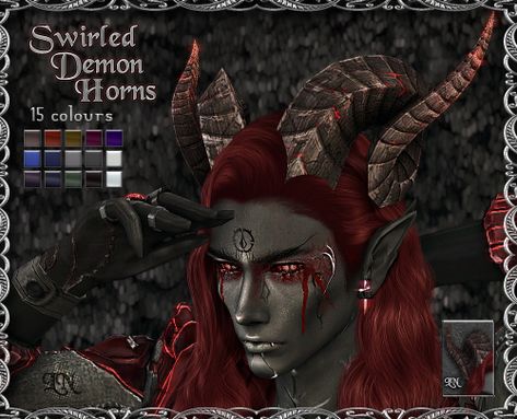 lunar-nelfean: ∙∙ Swirled Demon Horns (Sims 4)... | love 4 cc finds Sims 4 Demon Mod, Ts4 Demon Cc, Sims 4 Cc Demon Horns, Demon Sims 4 Cc, Sims 4 Horns Cc, Sims 4 Cc Horns, Sims 4 Demon Cc, Sims 4 Supernatural, Demon Clothes