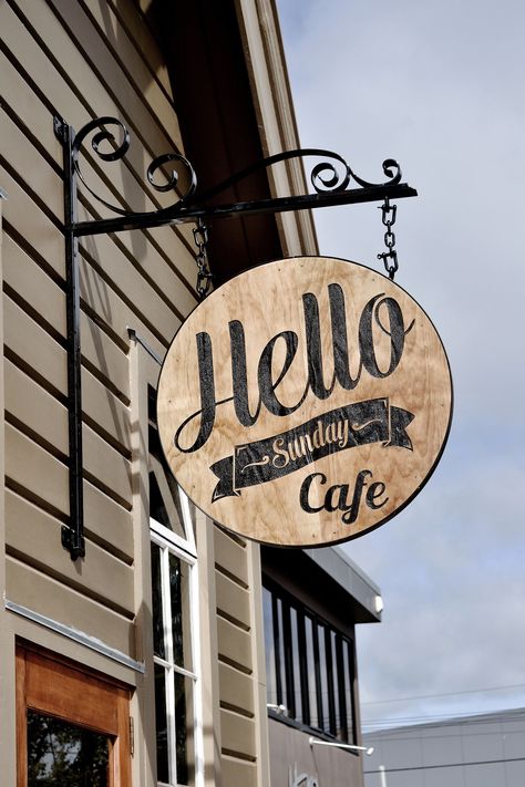 Cafe Signage, Coffee Shop Signs, Hello Sunday, Shop Signage, Dragon House, Cafe Shop Design, Coffee Shops Interior, Coffee Shop Design, Bakery Shop