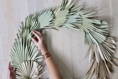 Dried Palm Wreath, Palm Garland, Palm Wreath, Palm Christmas, Swamp Cabbage, Palm Leaf Decor, Bows And Arrows, Tropical Wreath, Palm Wedding