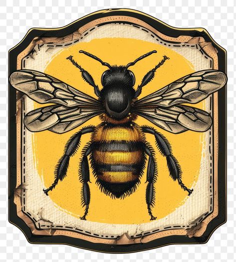 Vintage Bumble Bee Art, Bee Scientific Illustration, Vintage Honey Bee Illustration, Vintage Honey Labels, Vintage Honey Bee, Bumble Bee Scientific Illustration, Vintage Food Labels, Bee Vintage, Bee Images