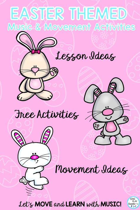 Easter Music And Movement Preschool, Easter Movement Activities, Easter Music Activities, Easter Music And Movement, Music And Movement Activities, Easter Music, Movement Preschool, Preschool Easter, Music Education Games