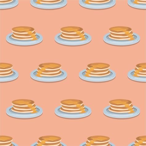 Sweet pancakes pattern Premium Vector | Premium Vector #Freepik #vector #background #pattern #food #illustration Pancake Background, Pancake Wallpaper, Pancakes Wallpaper, Pancakes Illustration, Pancake Illustration, Sweet Pancakes, Baked Pancakes, Watermelon Pattern, Cartoon Photo