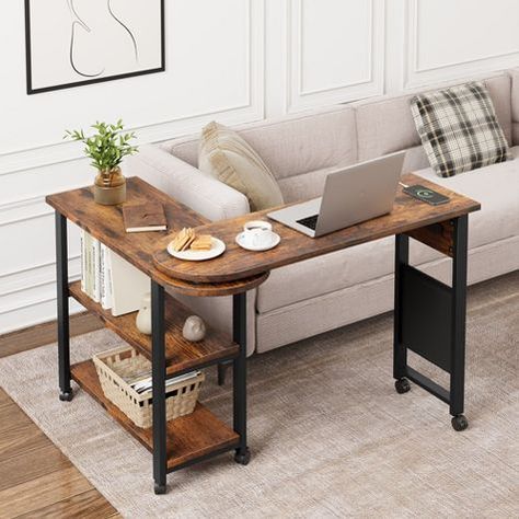 Couch Side Table, Table With Charging Station, Brown Bedroom, End Table Sets, Laptop Table, Sofa Side Table, Online Furniture Stores, Charging Station, Sofa Table