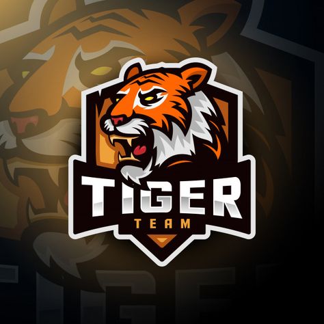 Discover thousands of Premium vectors availables in AI and EPS formats. Download whatever, cancel whenever. Tiger Character, Gaming Logo Design, Logo Design Inspiration Graphics, Logo Gaming, Tiger Team, Logo Animal, Logo Game, Lion Illustration, Esports Logo