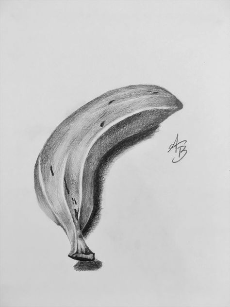 Sketches for the day 'Banana' #sketch #livedrawing #drawing #fineart #artwork #black #pencil #handdrawn #drawn #doodle #abbywatermark Banana Sketch, Drawing Basics, Fruit Drawing, Sunset Painting Acrylic, Realistic Sketch, Fruits Drawing, Texture Drawing, Pencil Shading, Art Drawings Sketches Pencil