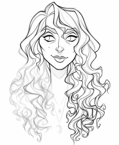 Wavy Long Hair Drawing, Wet Hair Illustration, Drawing Long Wavy Hair, Hair In The Wind Drawing Reference, Long Wavy Hair Drawing Reference, Minoan Warrior, Long Curly Hair Drawing, Long Wavy Hair Drawing, Wavy Hair Reference