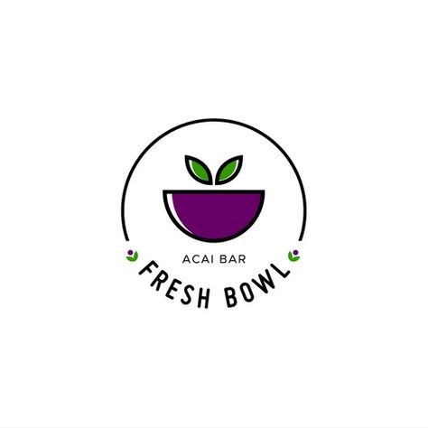 Acai Bar Looking For Fresh, Modern and Clean Logo Design Logo design contest #AD design, #SPONSORED, #logo, #contest, #aliciaazeltine, #picked Logo Acai, Acai Bar, Acai Recipes, Bowl Logo, Clean Logo Design, Clean Logo, Fruit Logo, Logo Images, Logo Design Contest