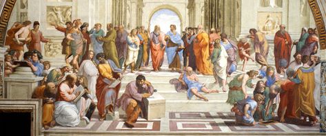 List of the top 15 famous anicent Greek mathematicians and their contributions in mathematics. School Of Athens, Ancient Scroll, History Of Philosophy, Greek Philosophy, Western Philosophy, Greek Philosophers, Socrates, Classic Paintings, Philosophers