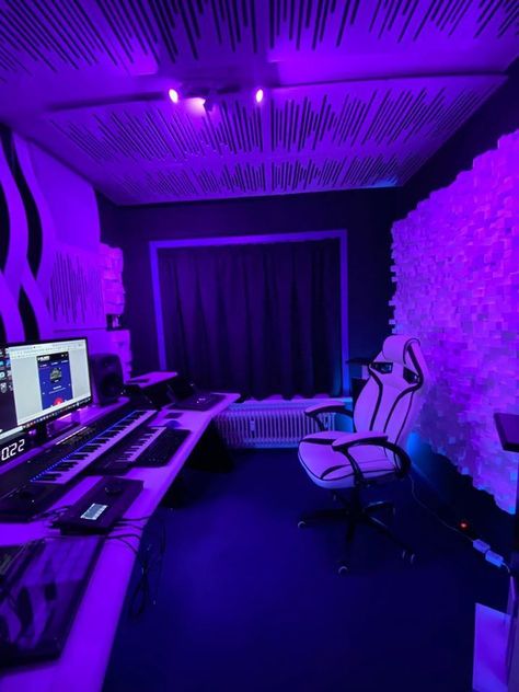 Music And Gaming Room, In House Studio Music, In Home Studio Music, Gaming Studio Room, At Home Studio Music, Room Studio Ideas, In The Studio Aesthetic, Music Production Room, Cool Music Studio