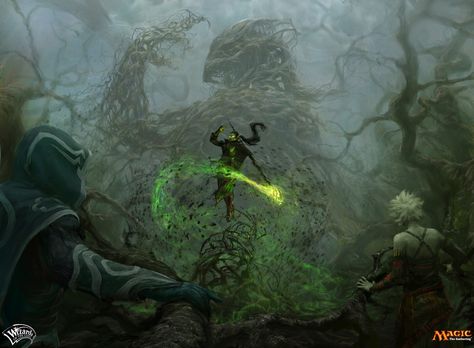 ArtStation - Magic the Gathering: "Nissa's Zendikon", Campbell White Fantasy Card Game, Amazing Digital Art, Wood Bending, Earth Powers, Plant Magic, Elemental Magic, Mtg Art, Magic Design, Magic Aesthetic